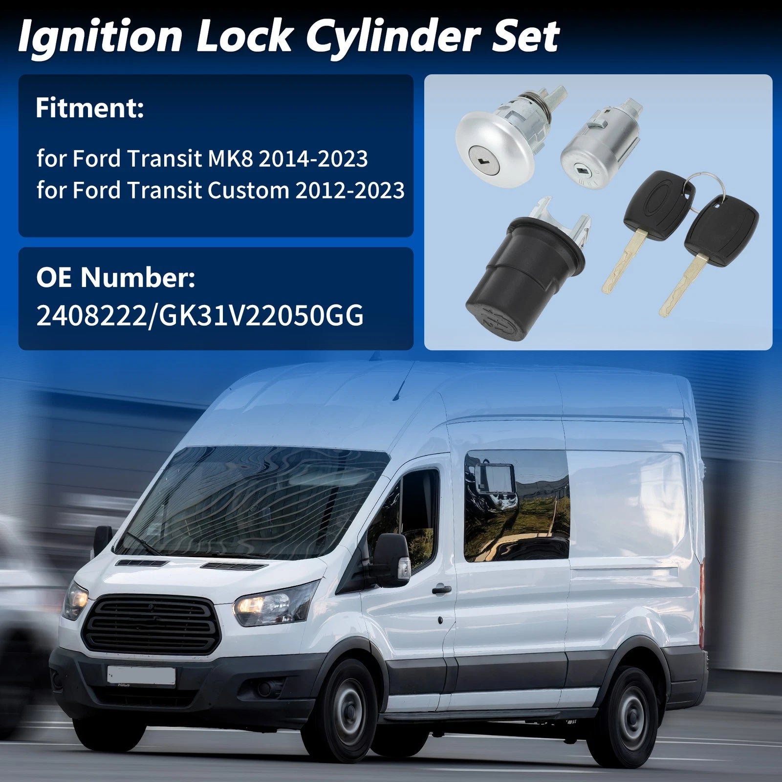 Bonnet Ignition Lock Cylinder Replacement for Ford Transit MK8 (2014–2023)