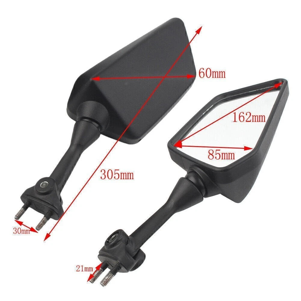 Rearview Side Mirrors for Kawasaki Ninja 250R EX250 (2008–2013) Black