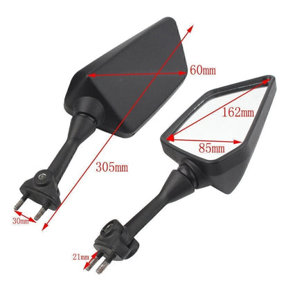 Rearview Side Mirrors for Kawasaki Ninja 250R EX250 (2008–2013) Black