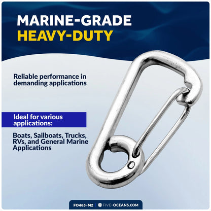 Set of 2 Asymmetric Snap Hooks for Five Oceans (3-5/32 inches) FO465-M2