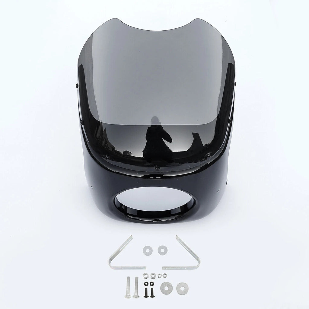 7" Round Headlight Kit for Motorcycle (w/ Smoke Windshield)