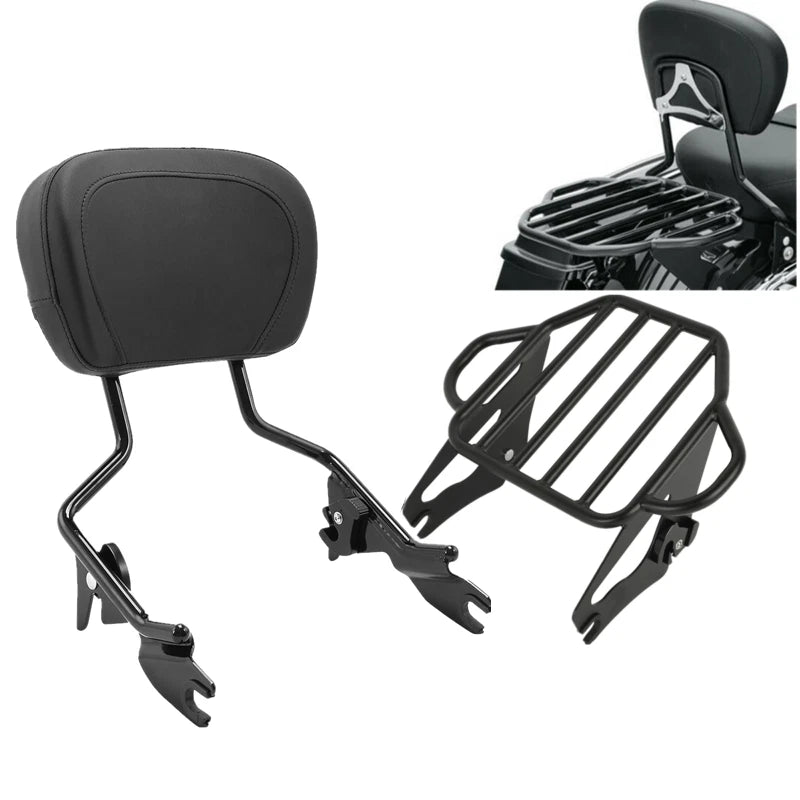 Backrest Sissy Bar Luggage Rack for Harley Touring Road Glide King (2009–2025)
