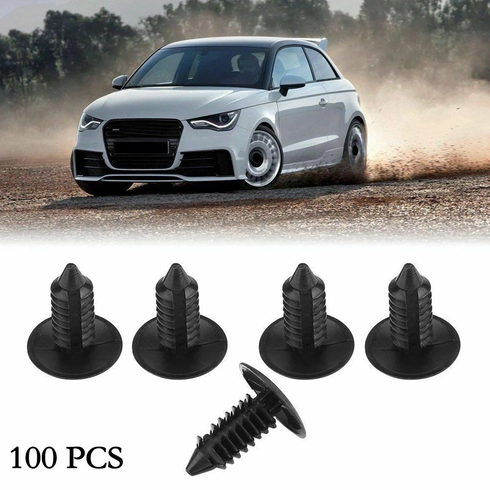 100 Bumper Clips Auto Car Plastic Rivets Fastener Fender Push Pin For 8mm Hole