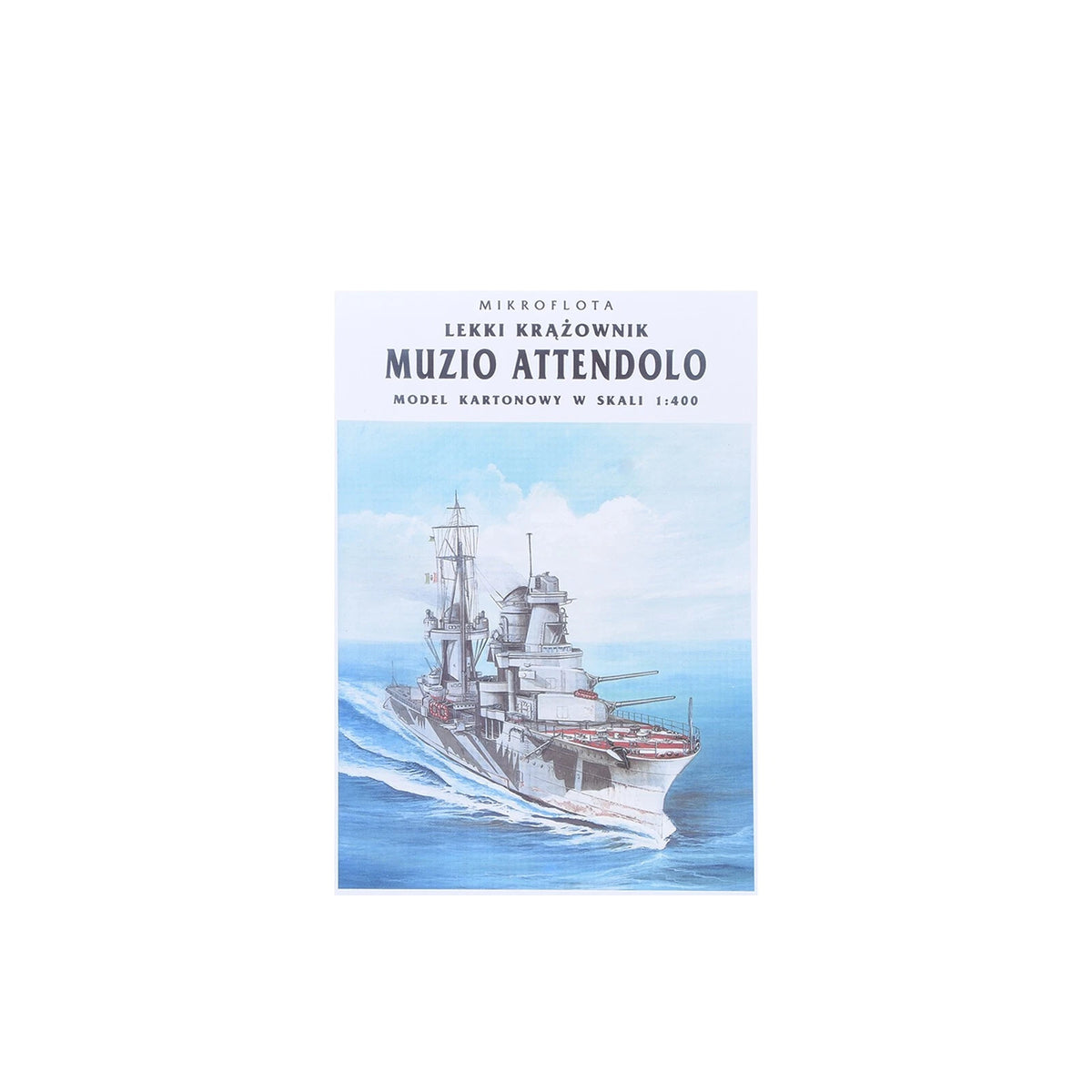 1/400 Italy Muzio Attendolo Light Cruiser Paper Model Kit Unassembled