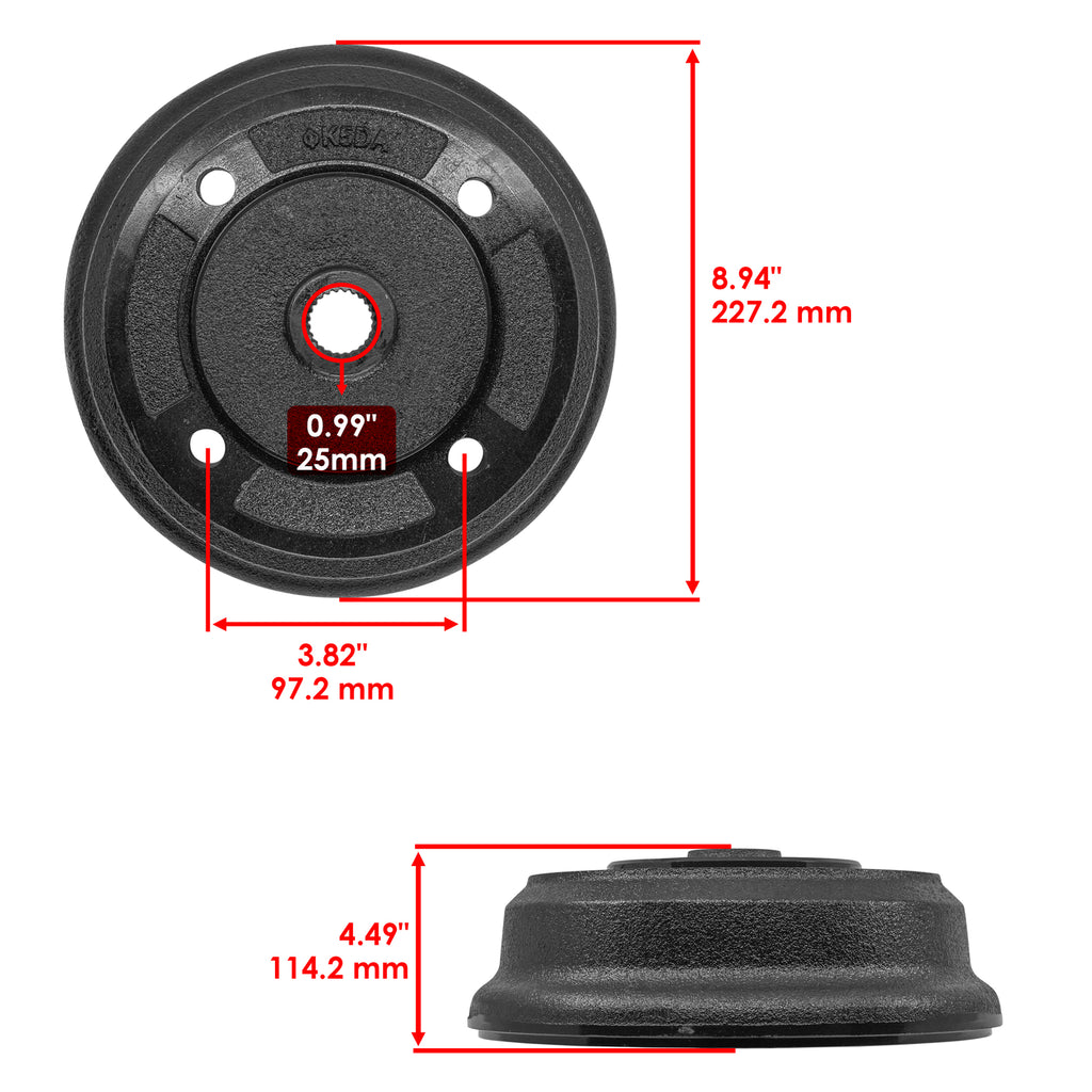 Front Brake Drum Wheel Hub with Bolts for Kawasaki (2003–2015)