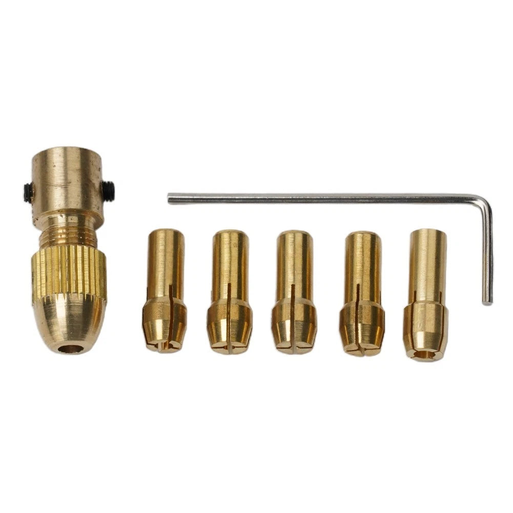 7X Brass Collet Drill Chucks Adapter for Motor Shaft Accessories