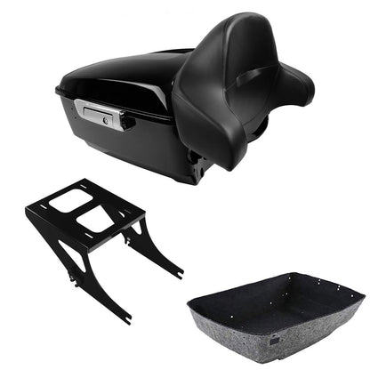 Trunk Pad Backrest Mount Rack for Harley Fat Boy FLSTF (2008–2017) Black