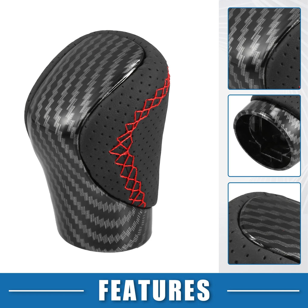 Gear Shift Knob Replacement for Lexus Carbon Fiber Look with Red Thread (1990–2020)