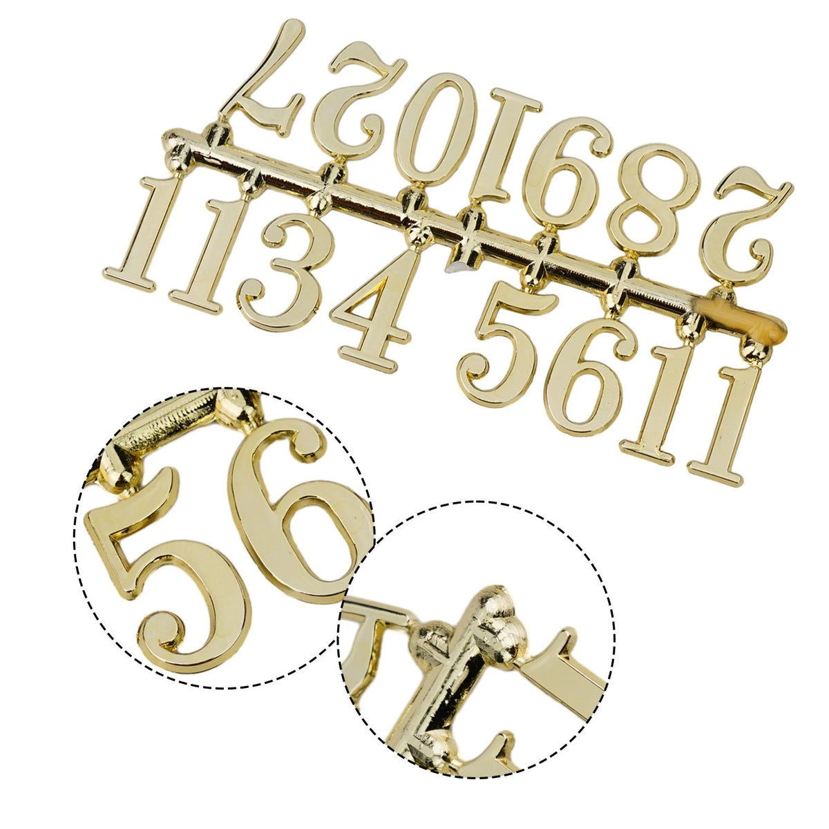 Black and Gold Roman Numerals Quartz Needle for DIY Wall Clock Replacement