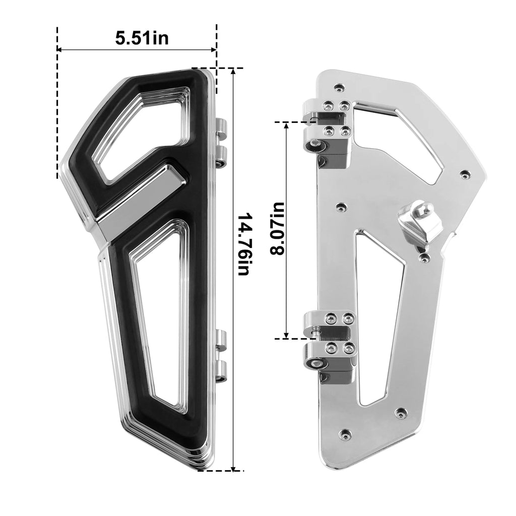 Chrome Driver Floorboard Footboard & Bracket for Harley Road Glide (2014–2023)