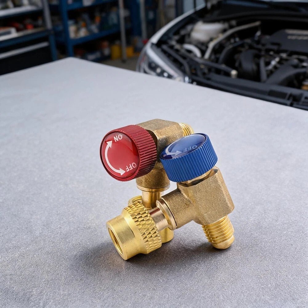 Set of 2 AC Brass Flow Control Valves for R410A R134A R22 R32 R407C