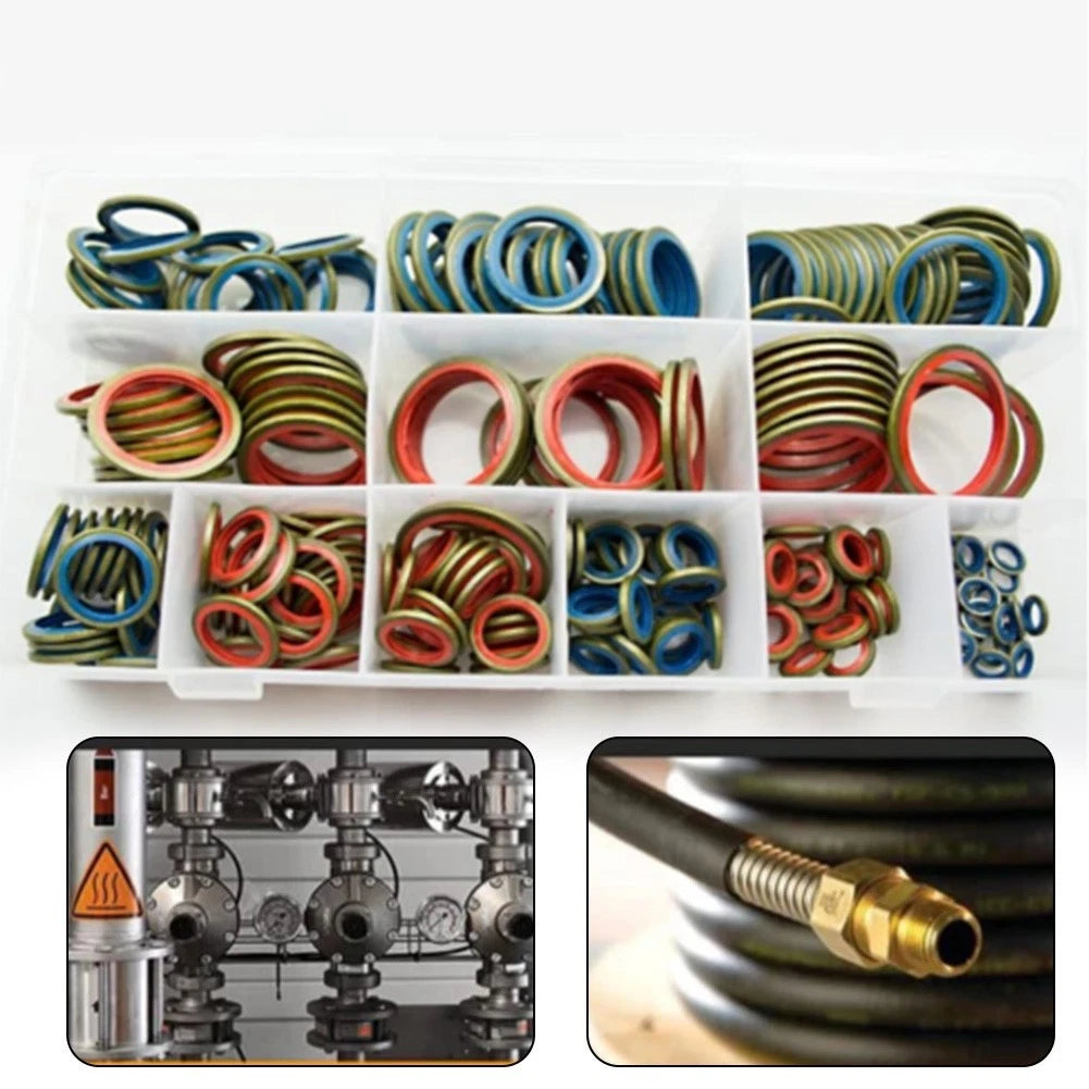 100Pcs Assorted Rubber Sealing Gasket Set for