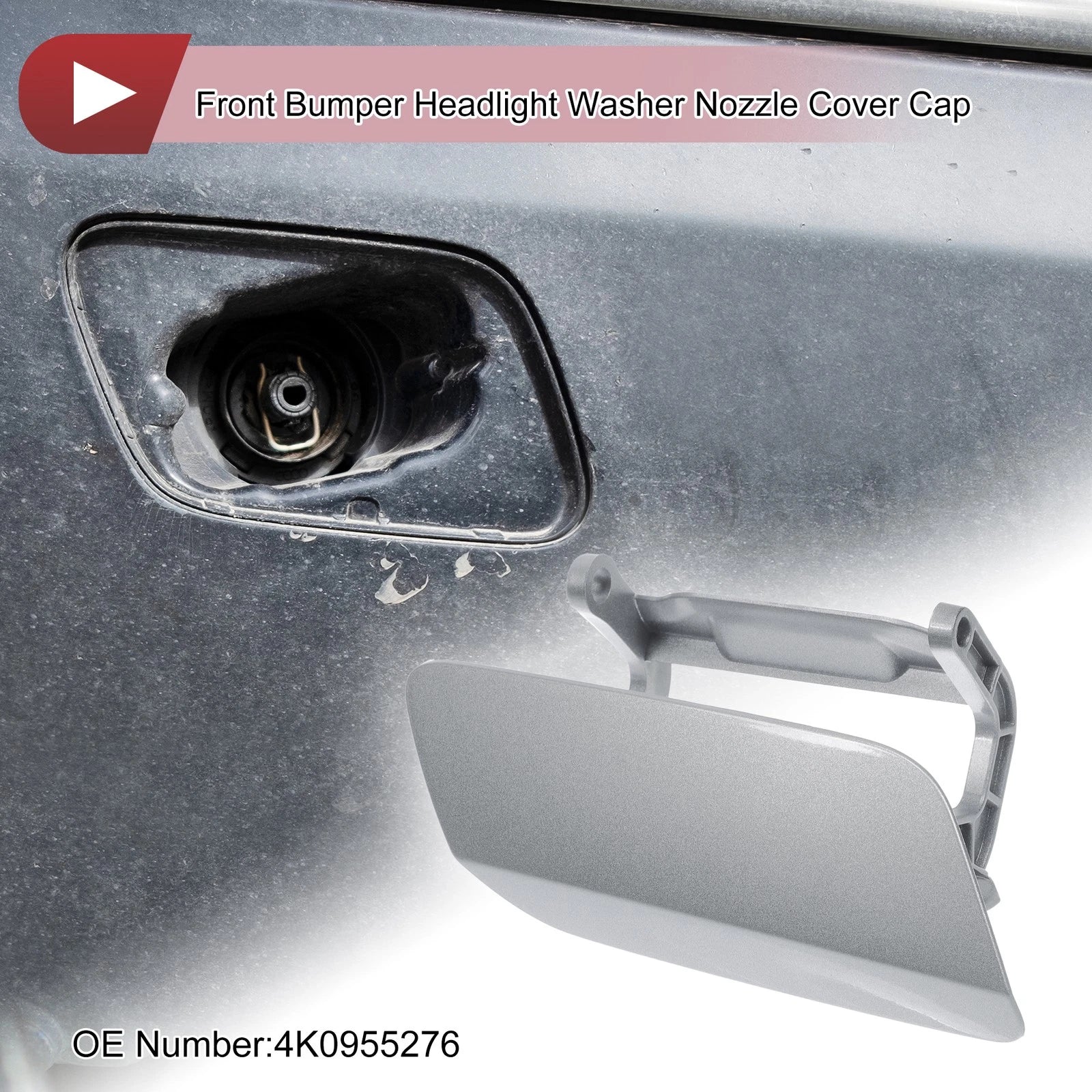Front Right Washer Nozzle Cover Cap for Audi A6 (2019–2024) Gray