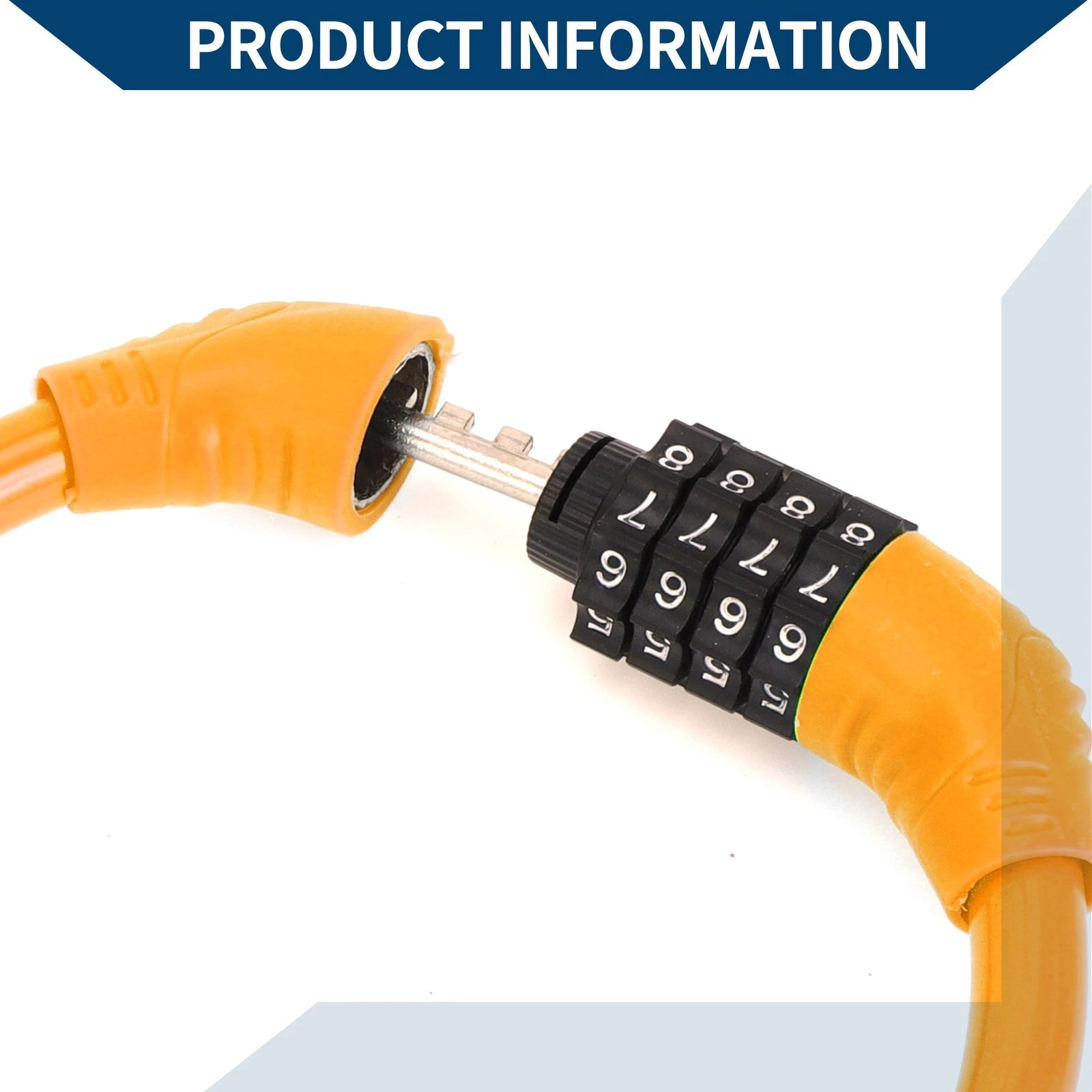 Bicycle Lock Ring Anti-Theft 4-Digit Resettable Mini Lock - Orange