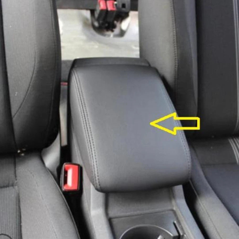 Center Console Armrest Cover for Golf 7 (2013–2020) Black Leather OEM Style