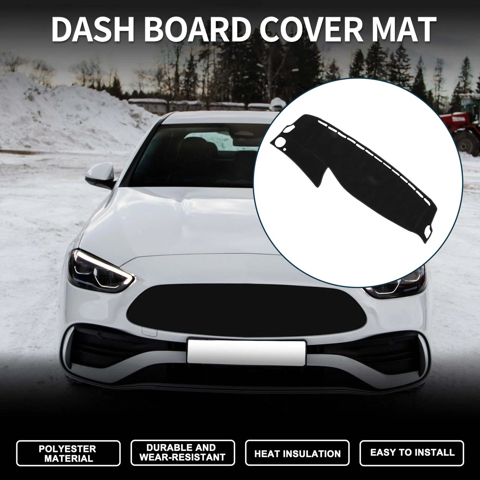 Dashboard Dash Cover Mat for Mercedes Benz S Class W222 (2014–2020) Black