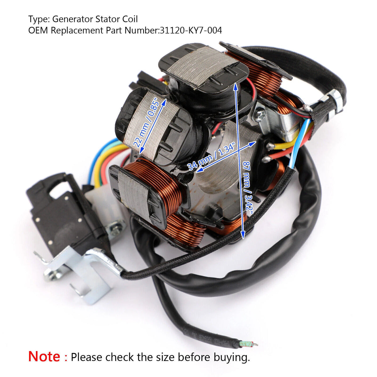 Stator Generator for Honda NX125 Transcity (1988–1990) 31120-KY7-004