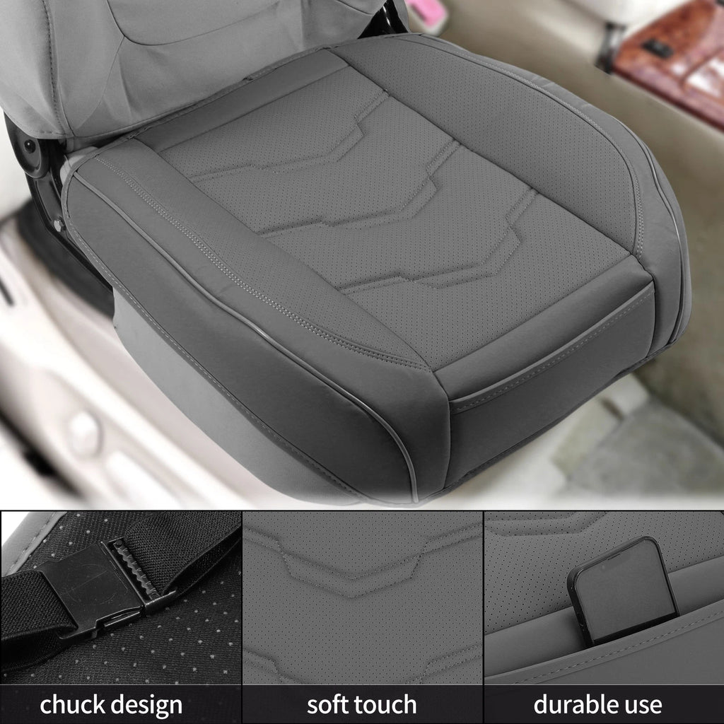 Bottom Seat Pad Cover for Car (Gray Punched Polygon Pattern)