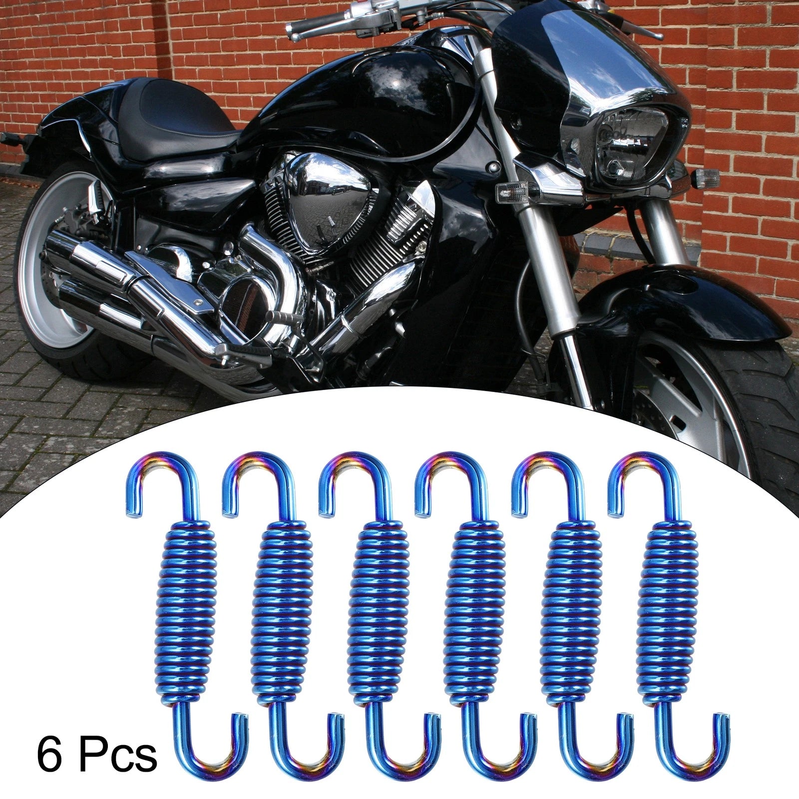 6 Pcs 55mm Exhaust Pipe Spring for Motorcycle (Universal)