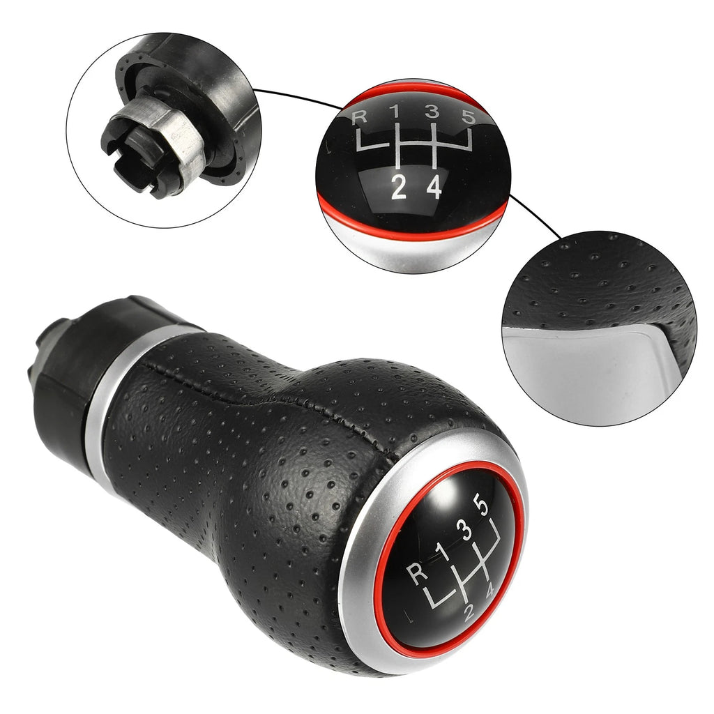 Gear Shift Knob Head Handle Replacement for Audi A3 (2003–2013) Black Red