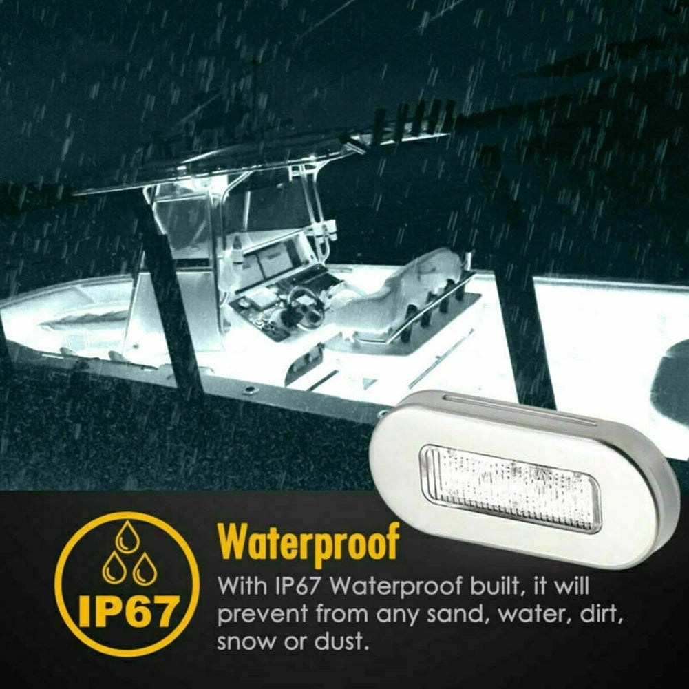 Practical Marker Light for Boat Marine (12V) - Waterproof, Chrome