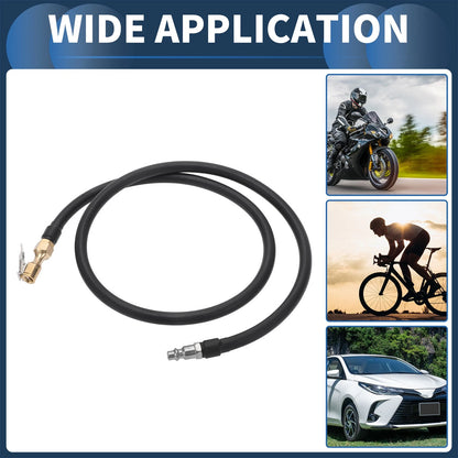 Tire Inflator Extension Tube 1/4 Quick Plug for Car Bike (45.28in) (1pc) (—)