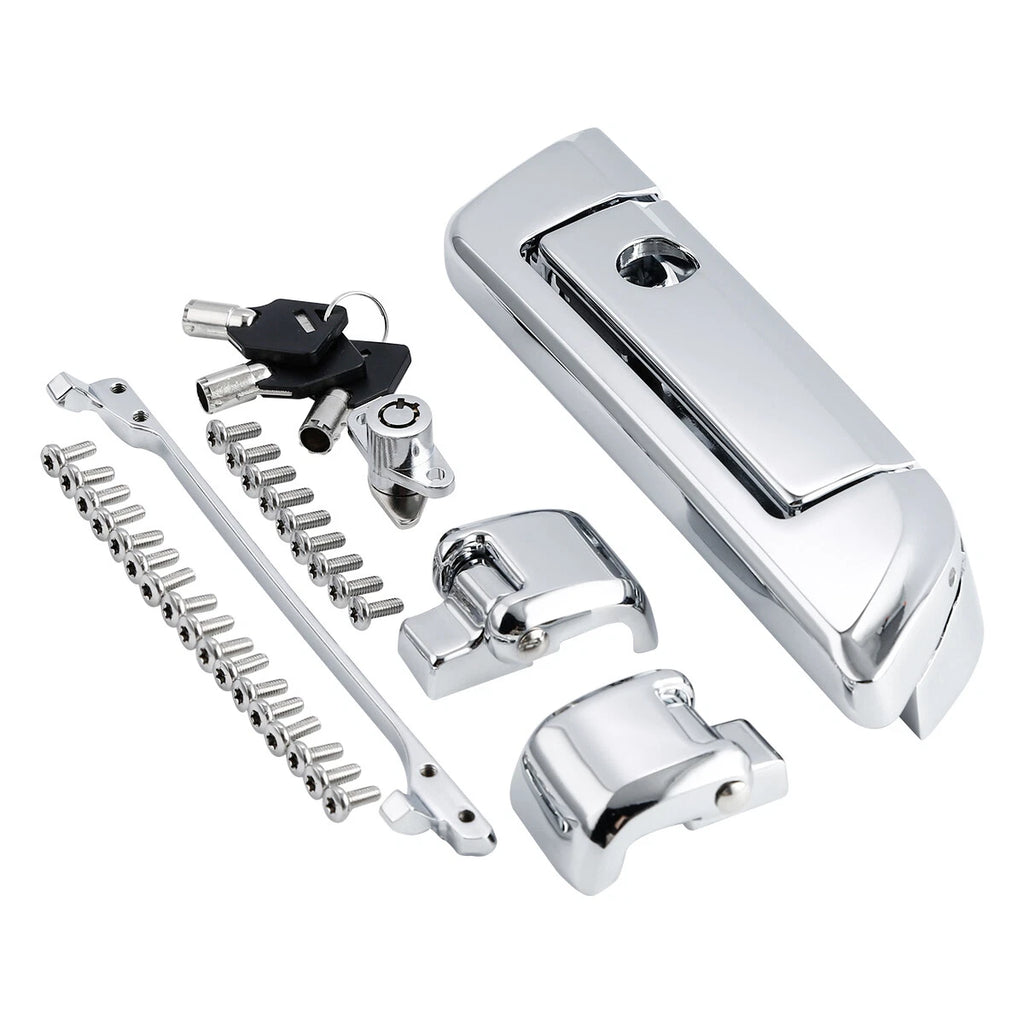 Chrome Trunk Latches Key Hinges for Harley Touring Electra Glide (2014–2024)