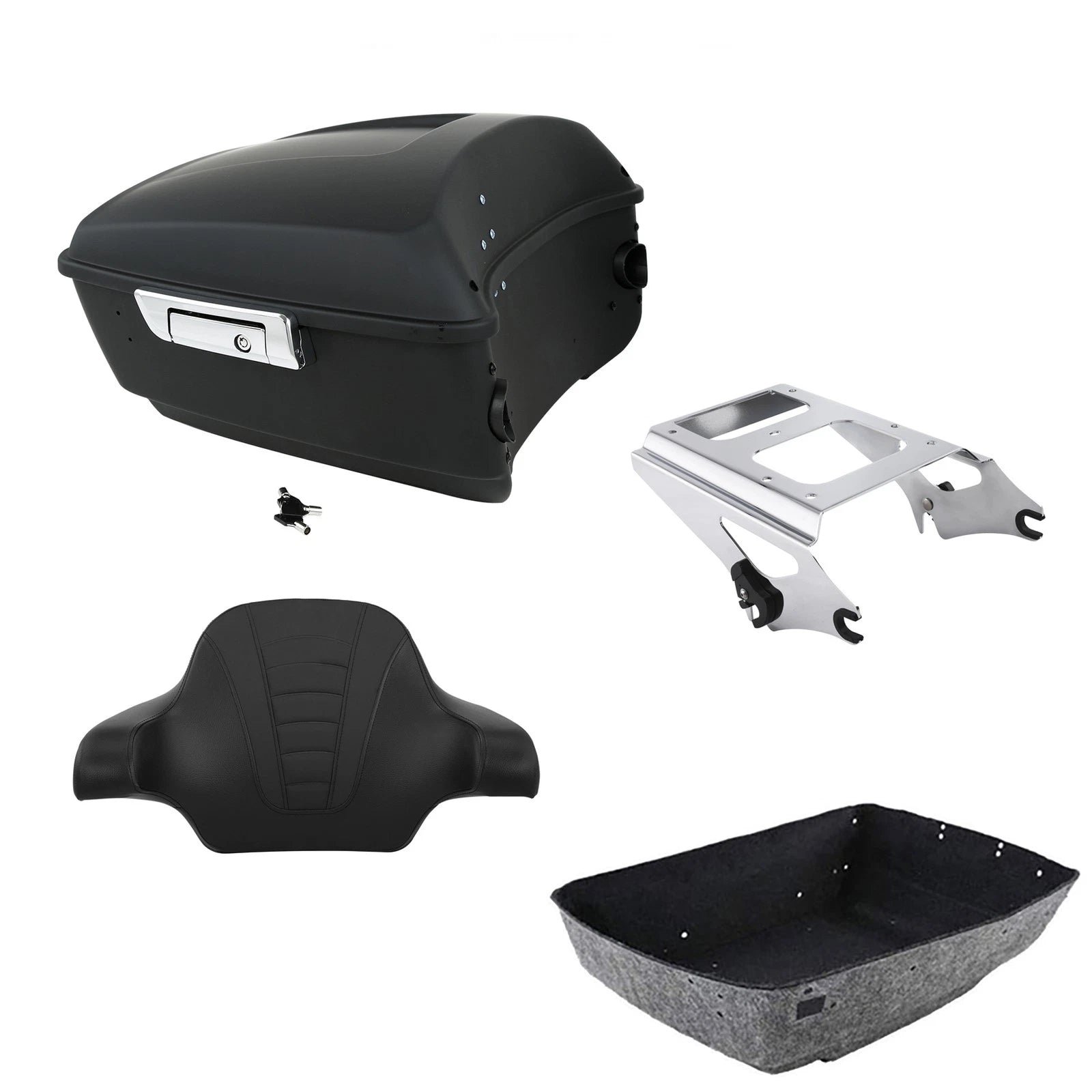 Matte Black Trunk Backrest Mount Rack for Harley Touring (2009–2013)