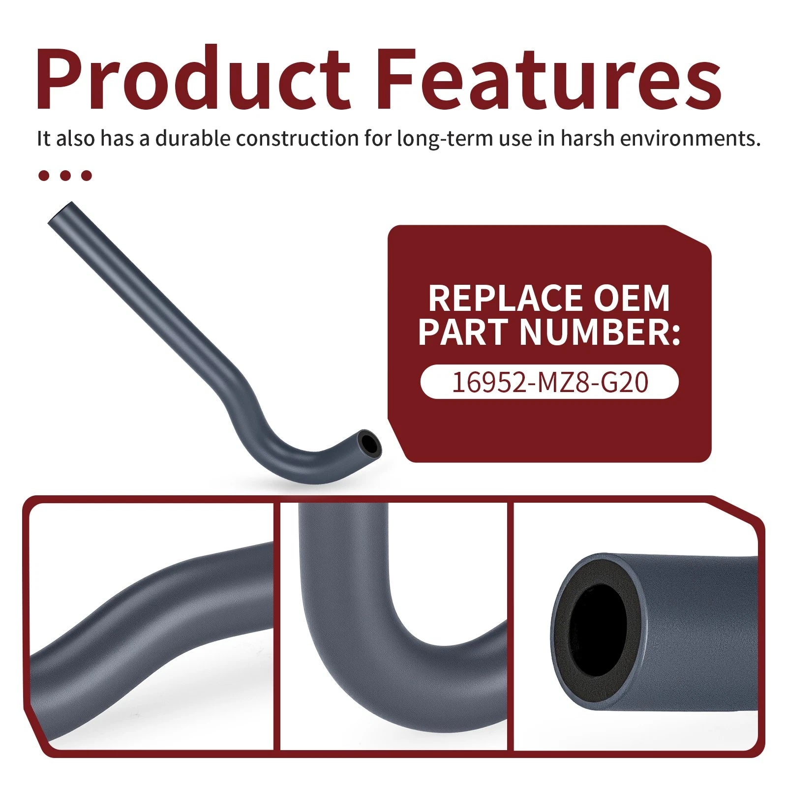 Fuel Tank Hose 16952-MZ8-G20 for Honda Shadow VT600 VLX Deluxe (1993–2003)