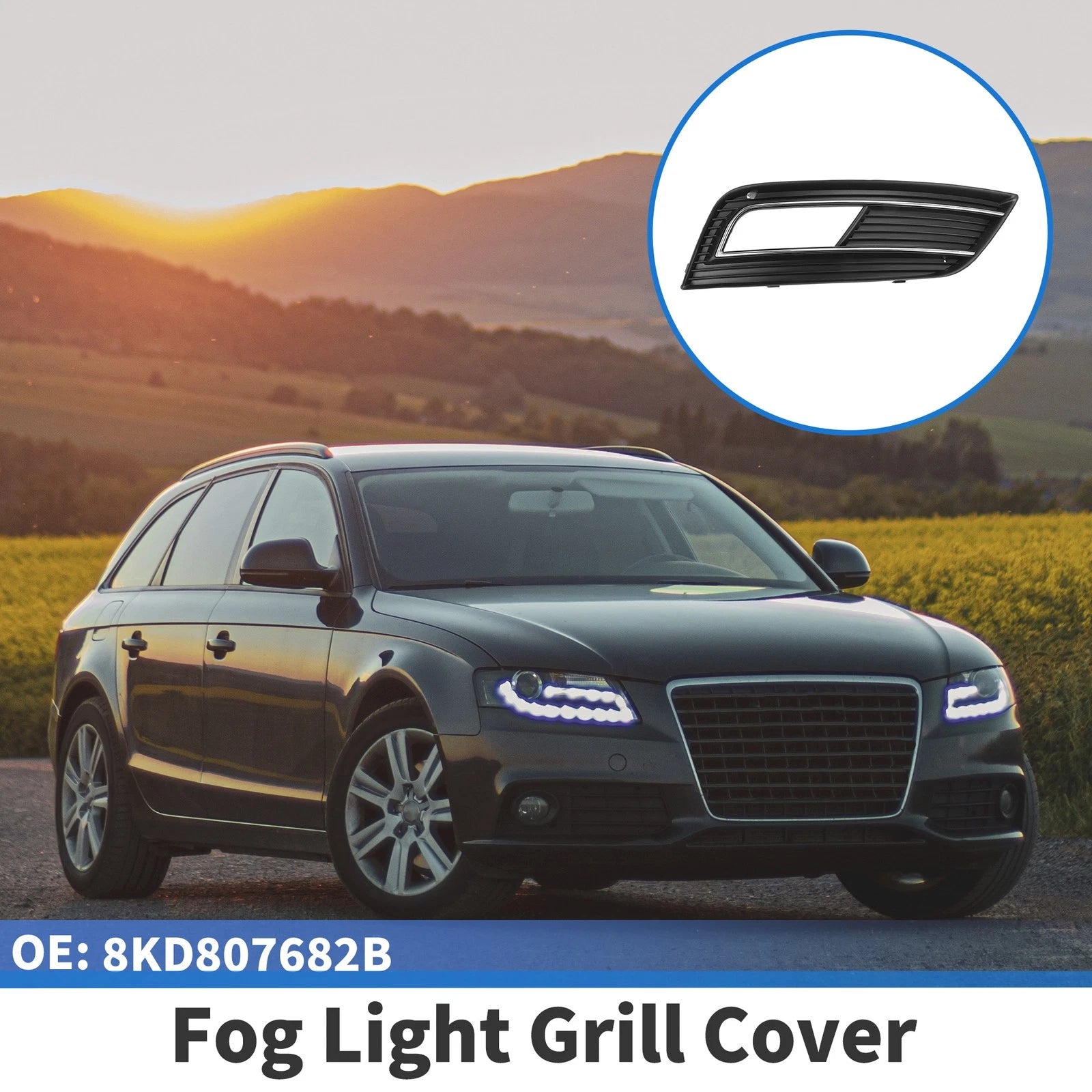 Front Right Fog Light Grill Replacement for Audi A4 S4 (2013–2015)