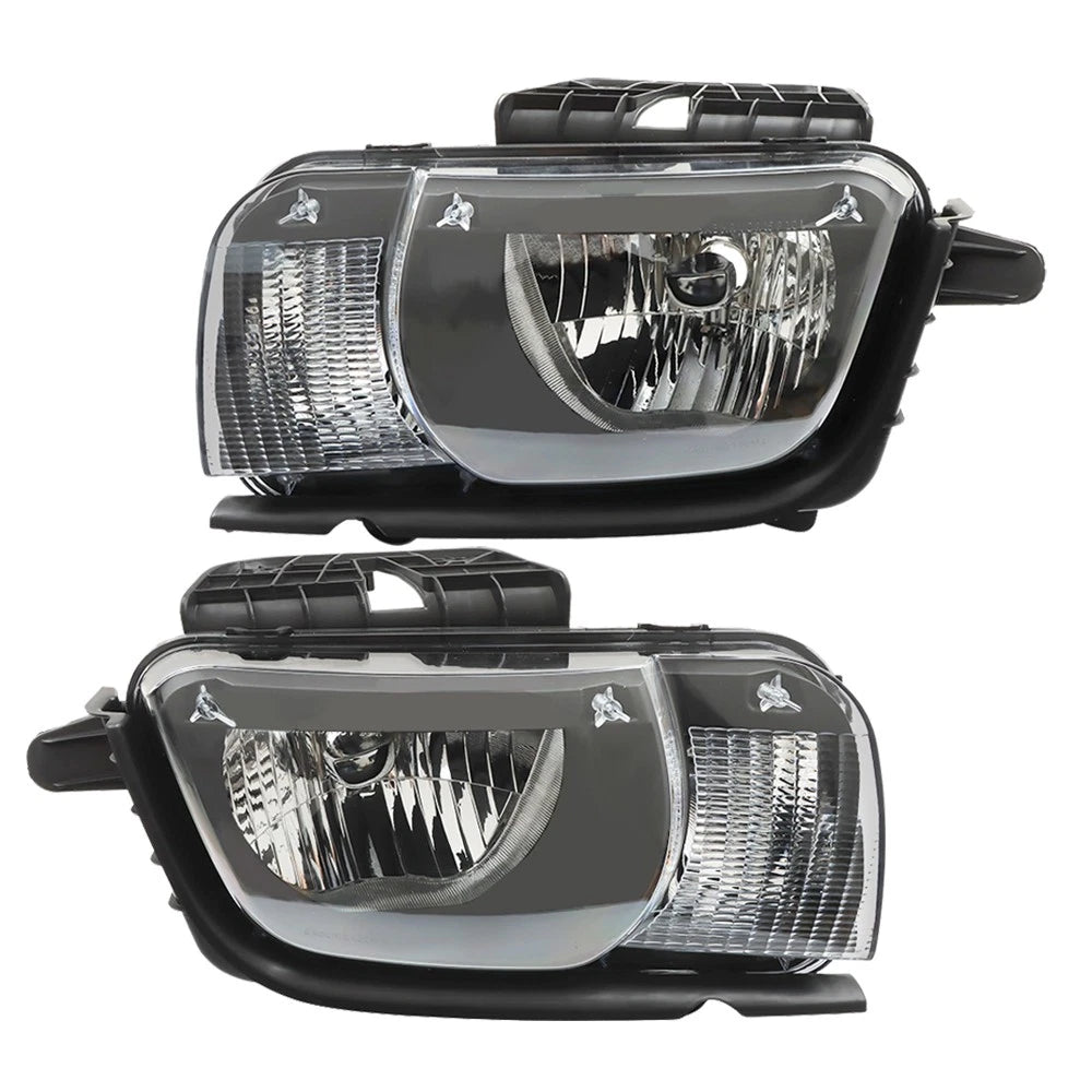 Front Headlight Assembly for Chevy Camaro (2010–2013) LH+RH Pair Clear Lens