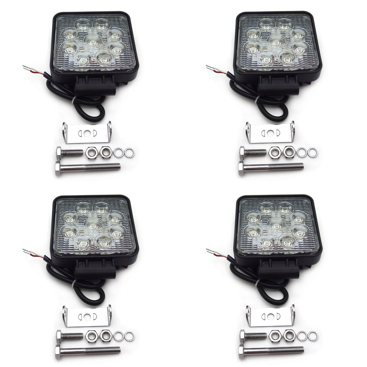 4X 27W LED Off Road Spot Beam Lights for Universal Use (12V 24V)