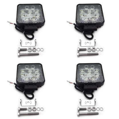 4X 27W LED Off Road Spot Beam Lights for Universal Use (12V 24V)