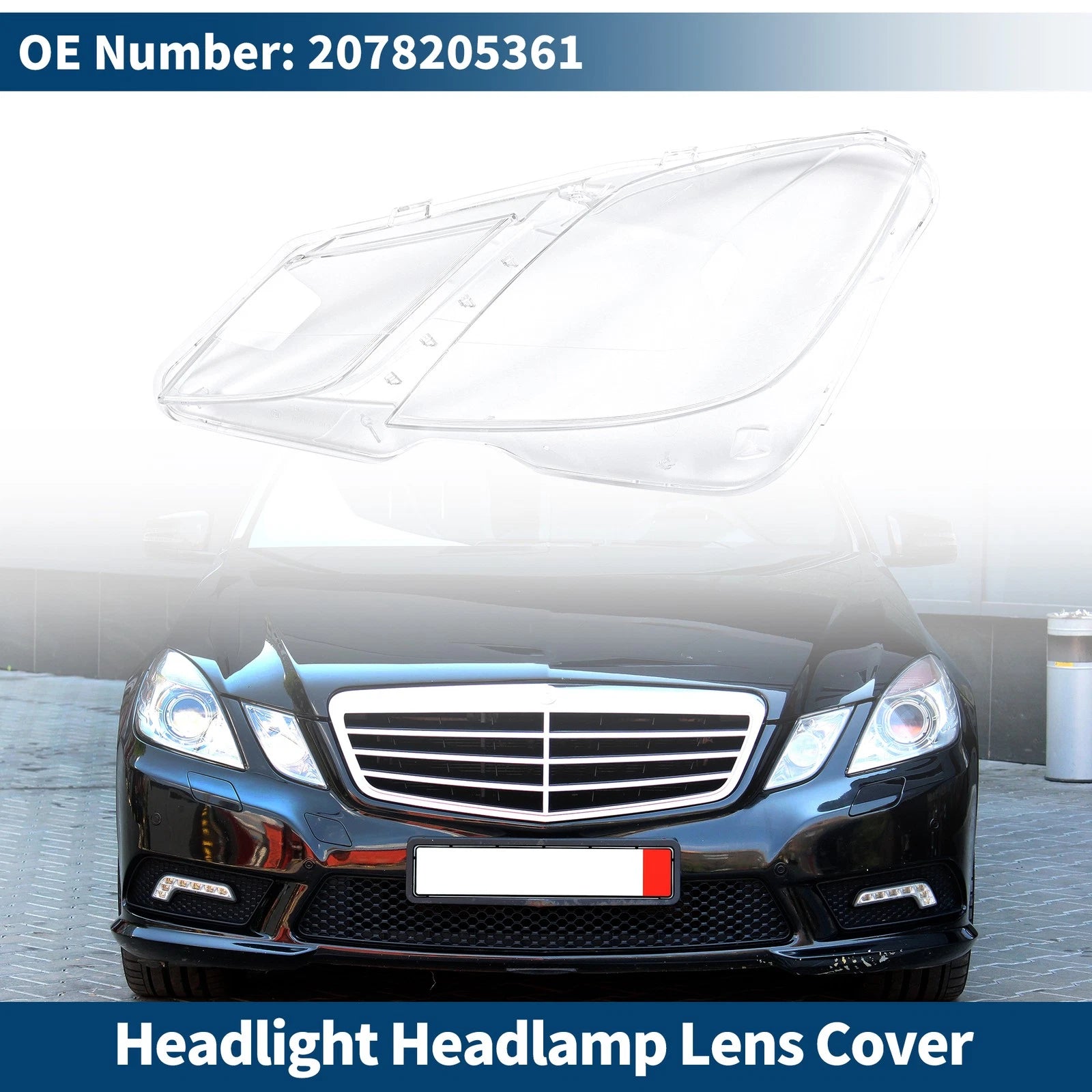 Headlight Lens Cover Front Left for Mercedes-Benz (2006–2013)