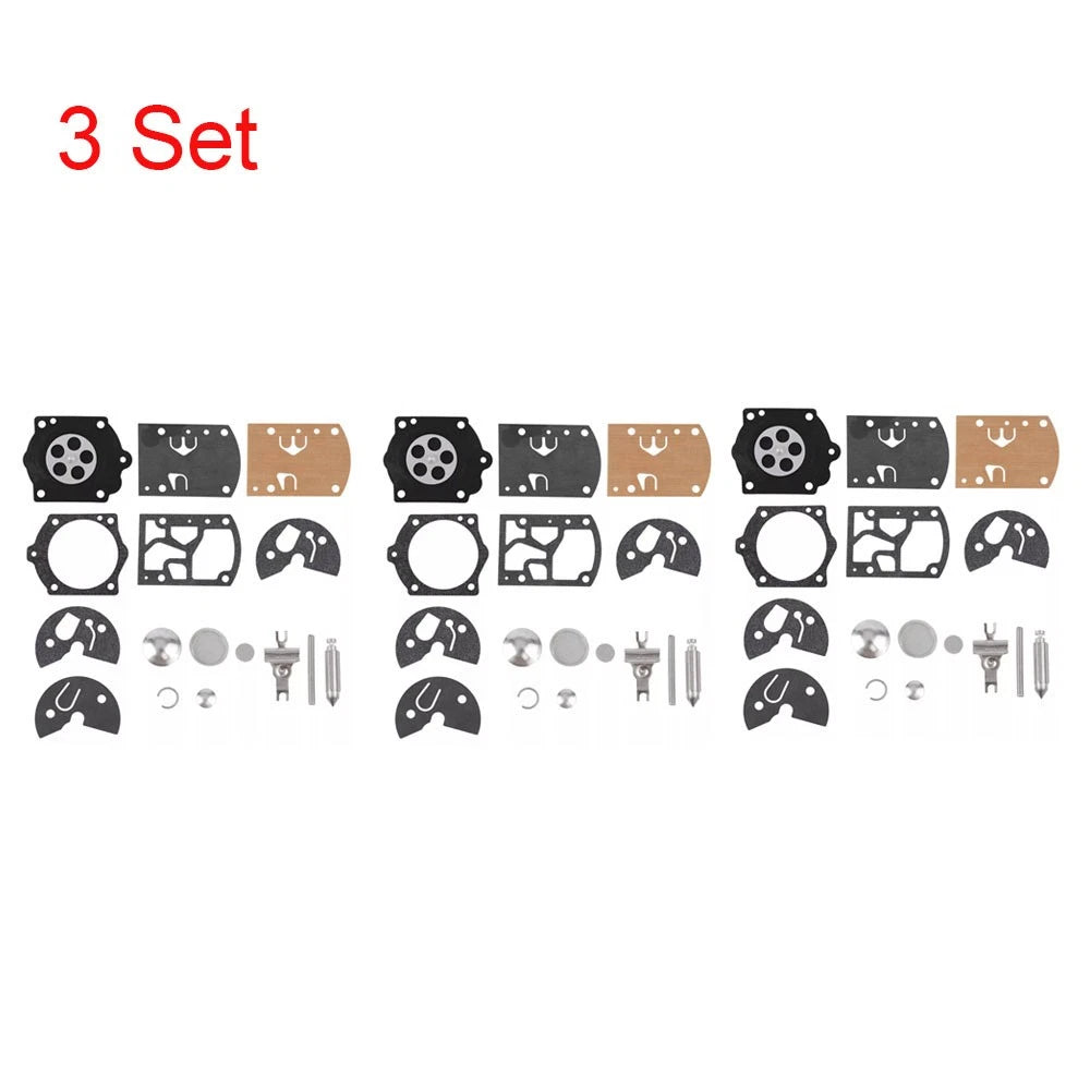 Set of 3 Carburetor Repair Kits for Homelite K10-WB 650 750 Chainsaw