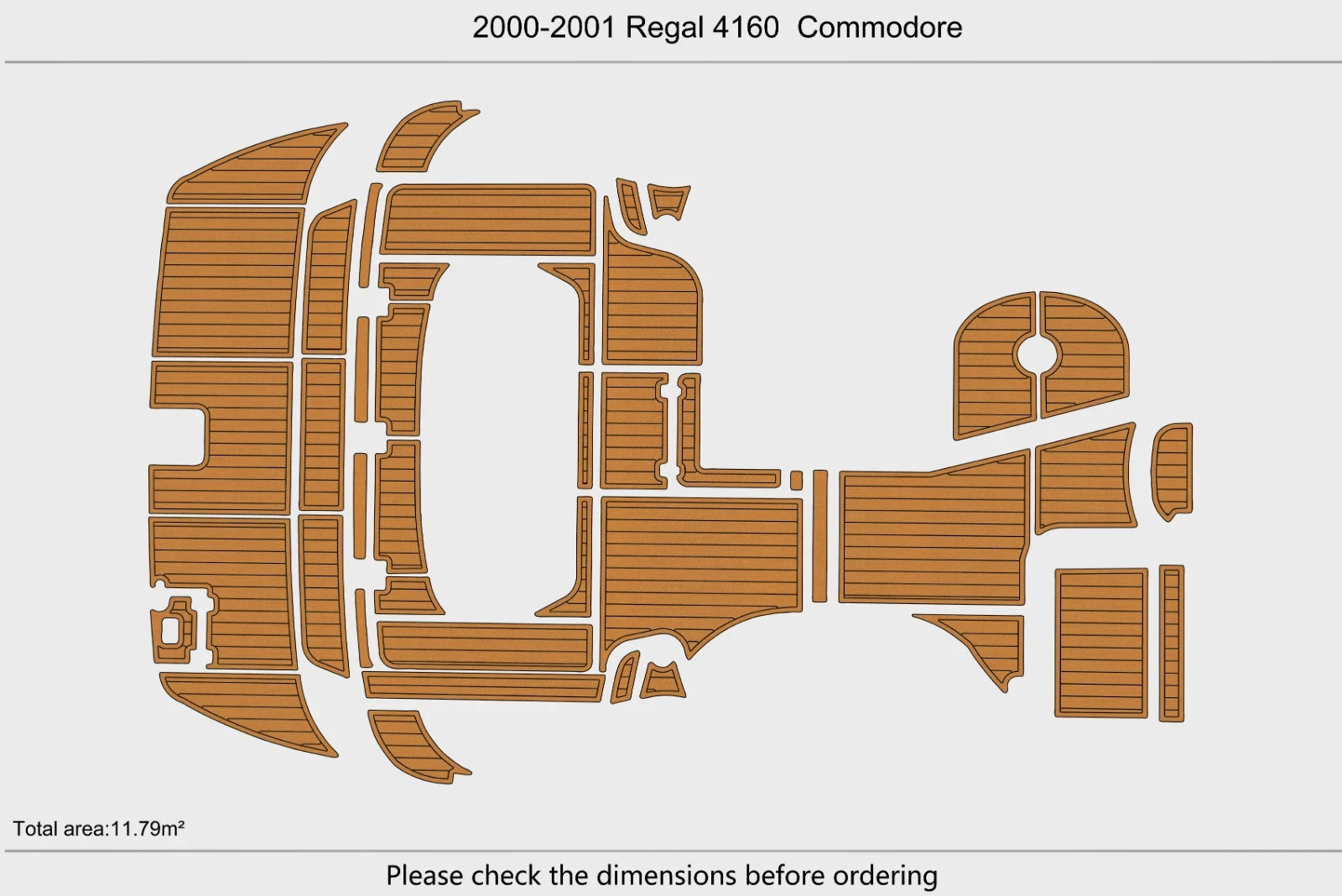 EVA Foam Teak Deck Flooring for 2000 Regal 4160 Commodore