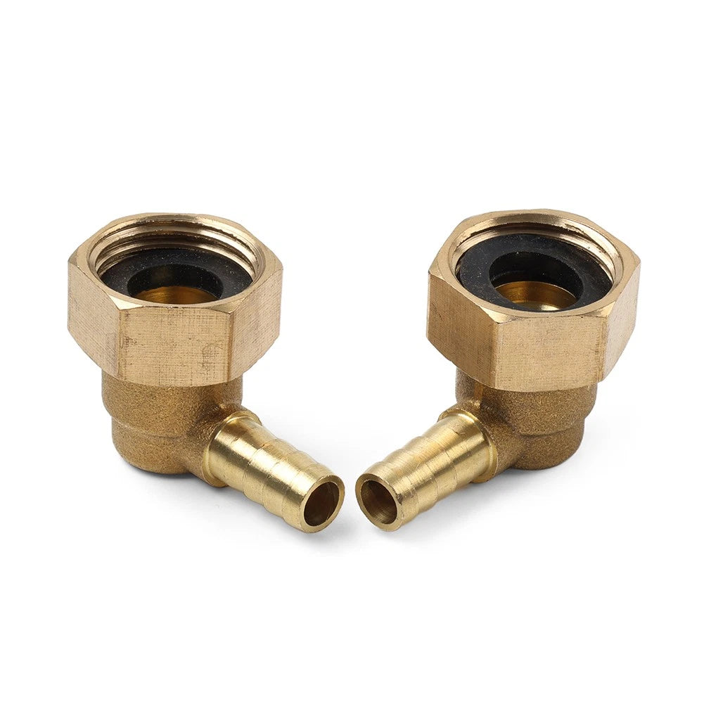 2X Brass Hose Barb Fitting Elbow 6mm x G1/2 for Pipe Connectors