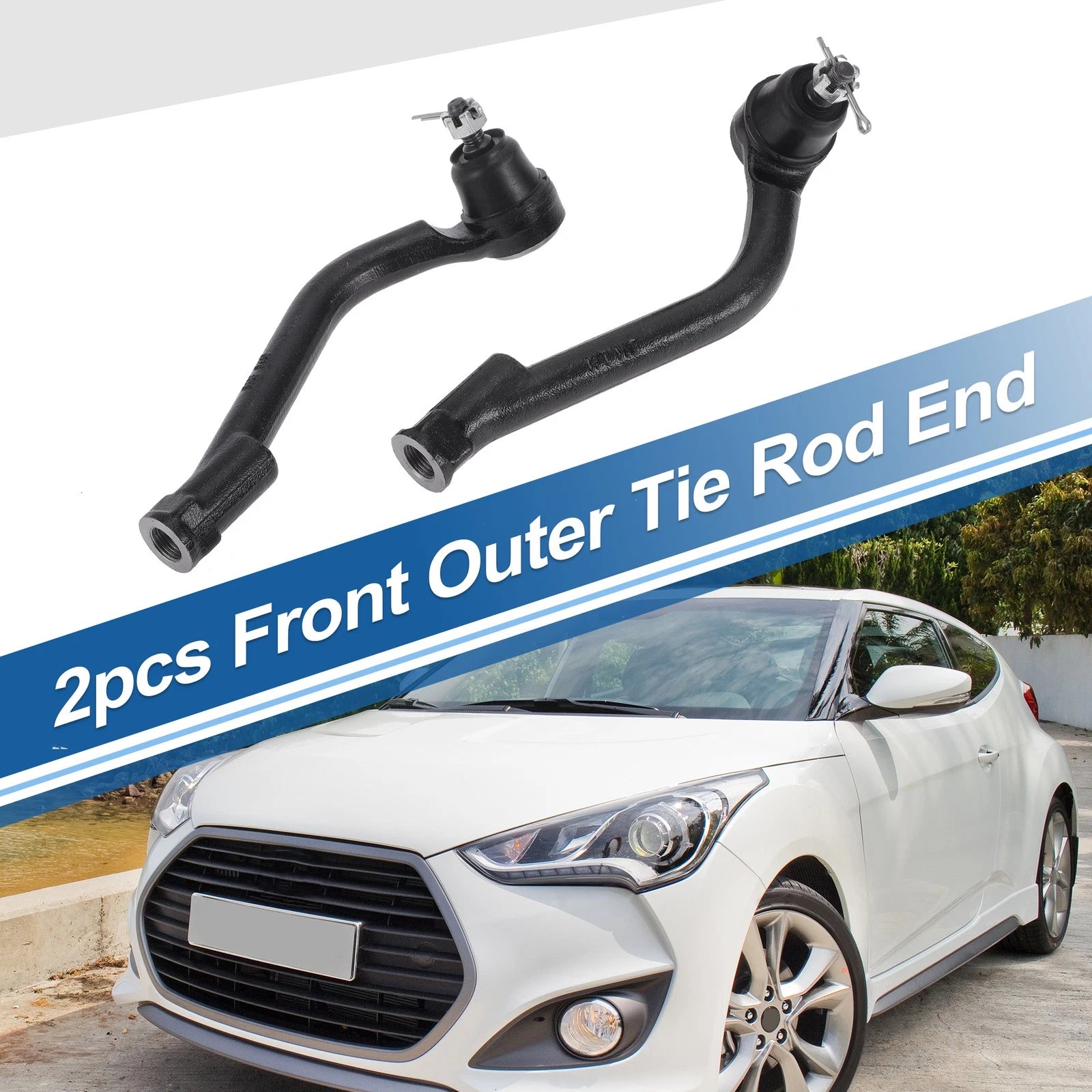 2pcs Front Outer Tie Rod Ends for Kia Sorento (2014–2015) Hyundai Santa Fe (2014–2015)
