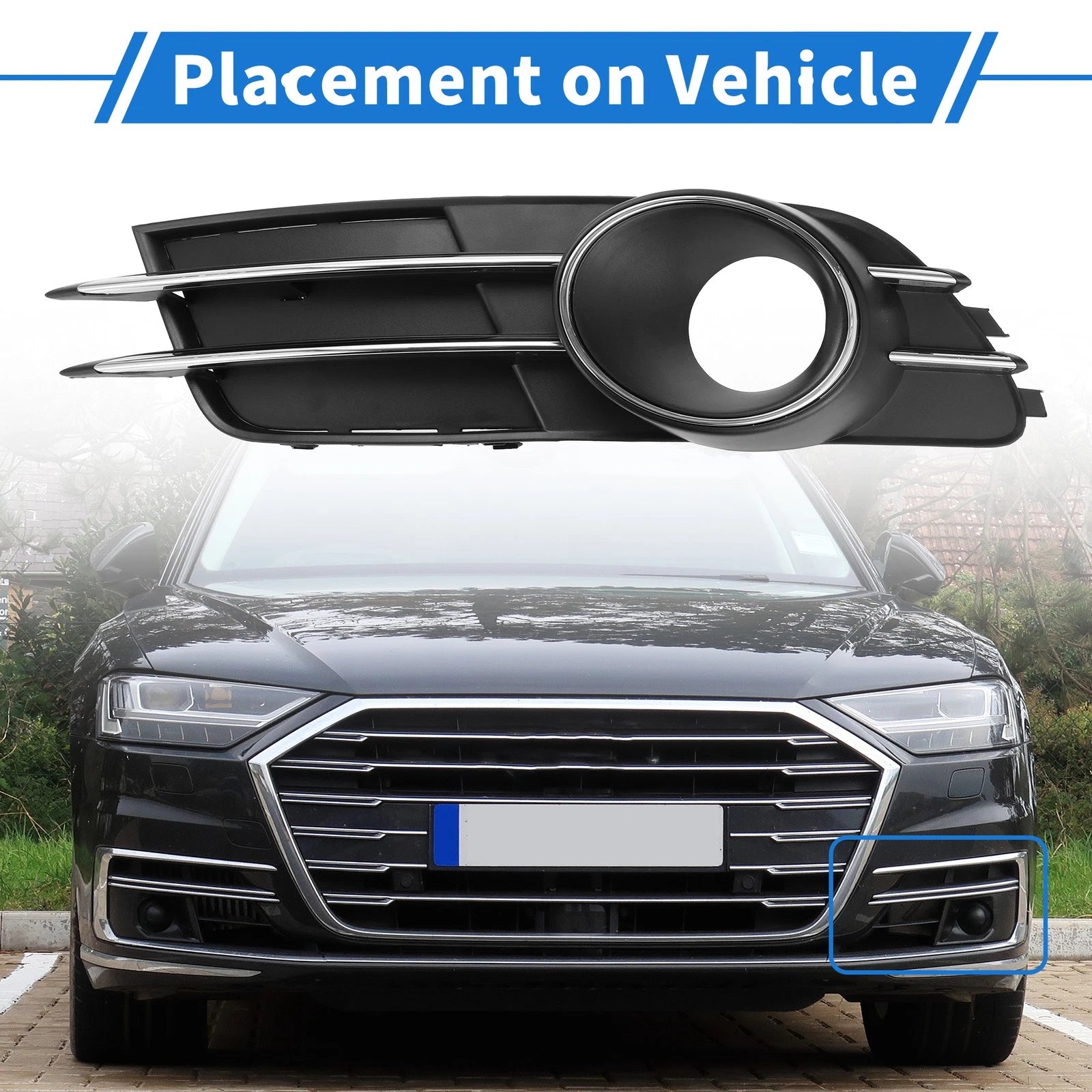 Front Left Fog Light Grill Replacement for Audi A6 C7 (2011–2014)