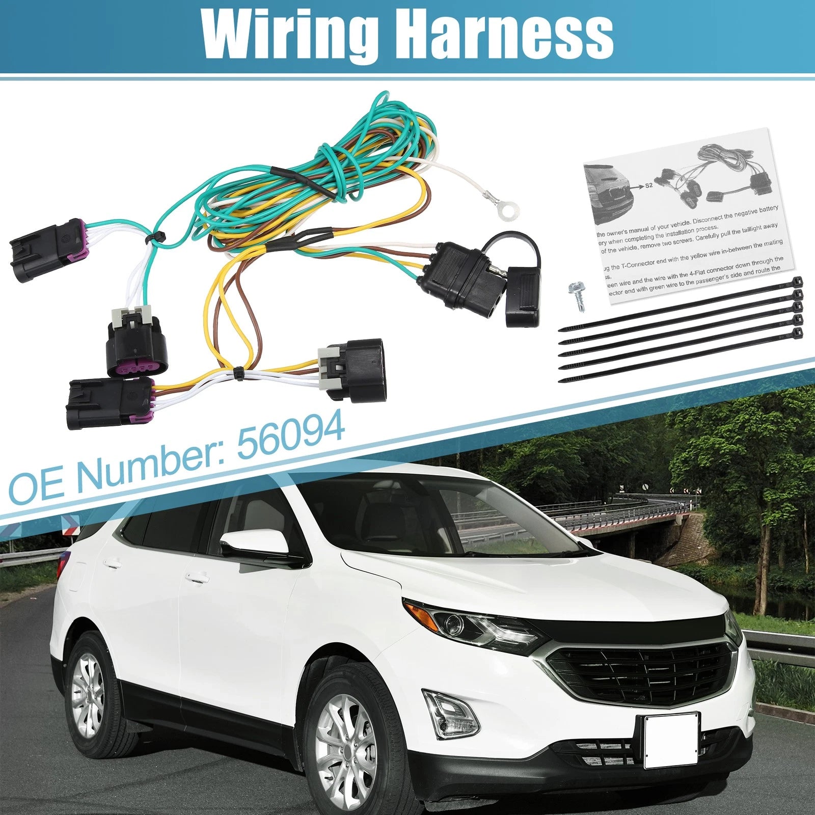4 Pin Trailer Wiring Harness Replacement Set for GMC Terrain (2010–2012)
