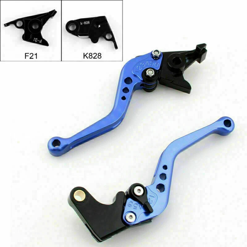 Short Brake Clutch Levers for Kawasaki Z750 Z800 (2007–2014) Blue T9