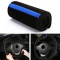 Steering Wheel Cover for Universal Fit (38cm, Black/Blue, Antislip)