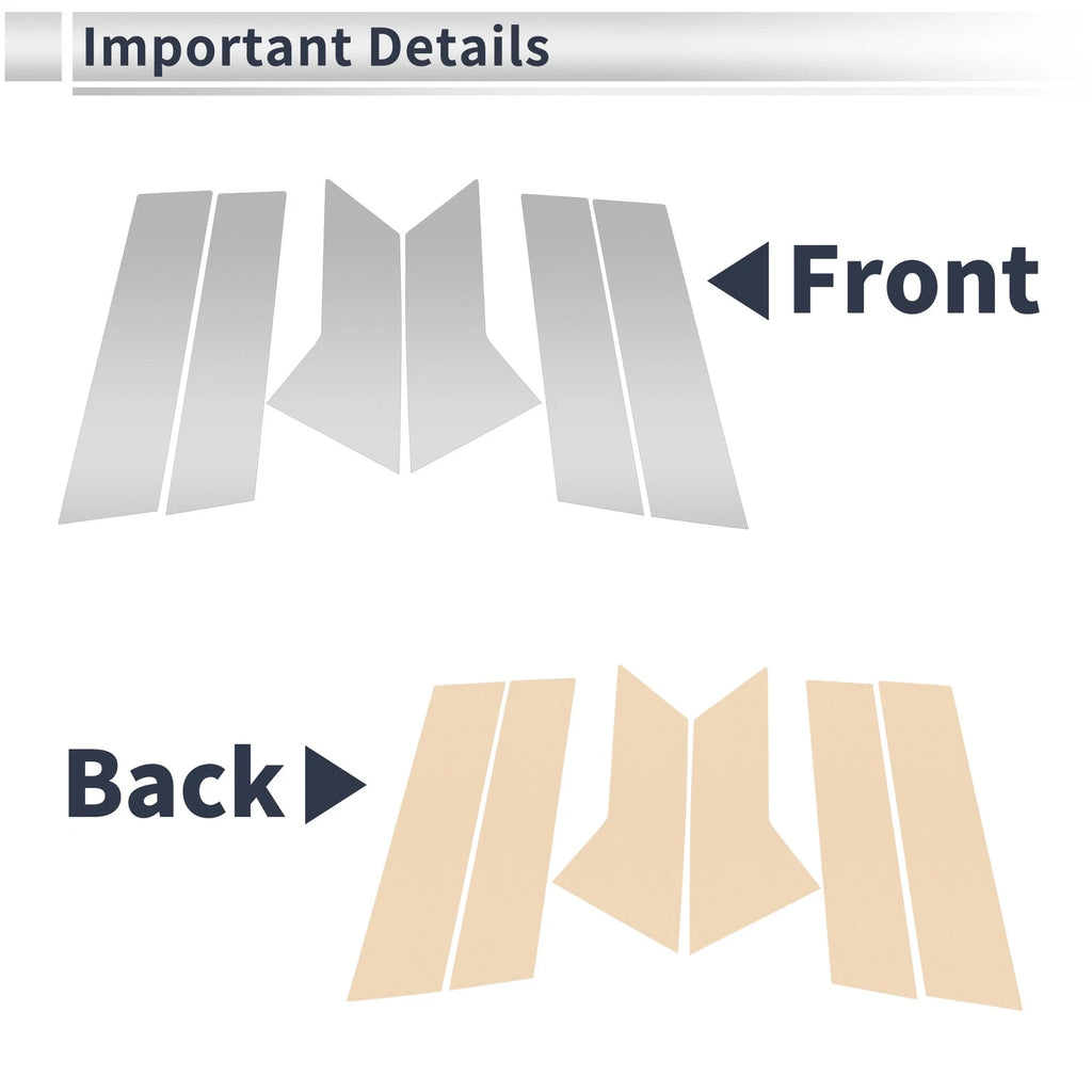 Door Pillar Window Trim Set 6 Pieces for Mazda CX3 (2015–2021)