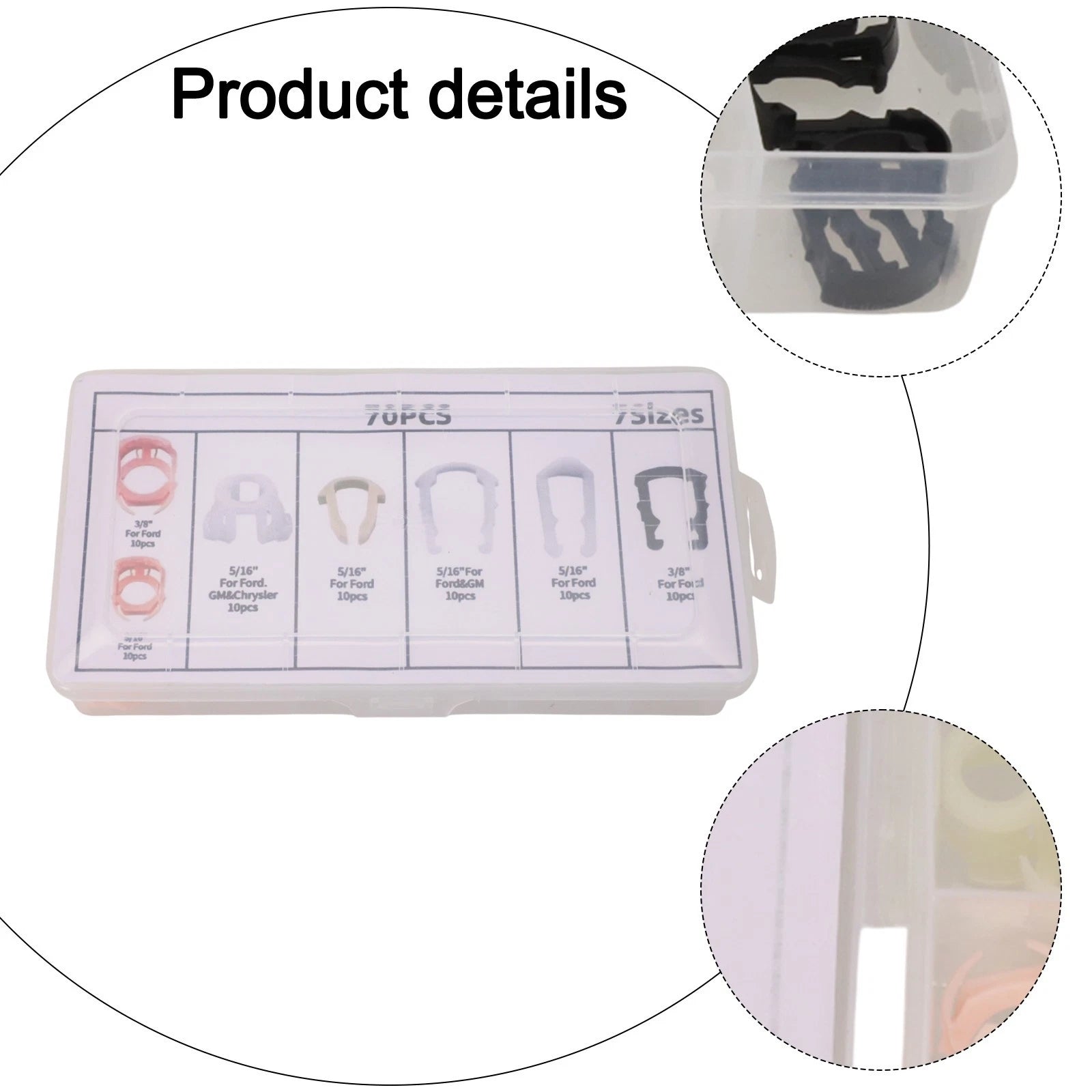 Fuel Line Retainer Clip Kit for Ford (70 Pcs)