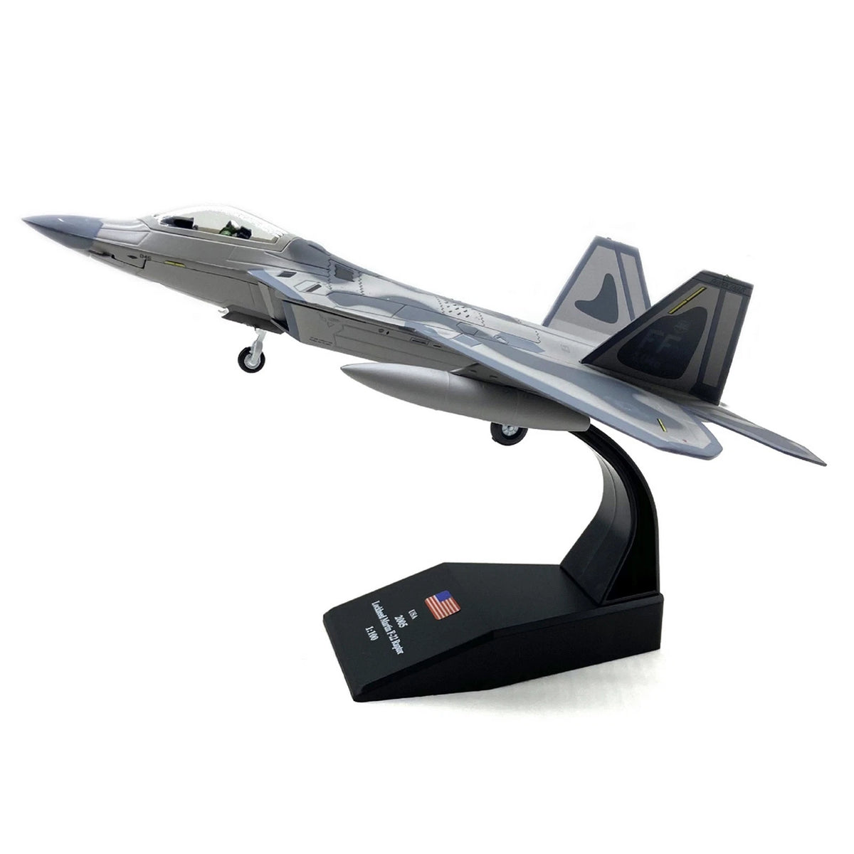 F22 Raptor Stealth Fighter Model 1:100 Alloy Aircraft (18cm)
