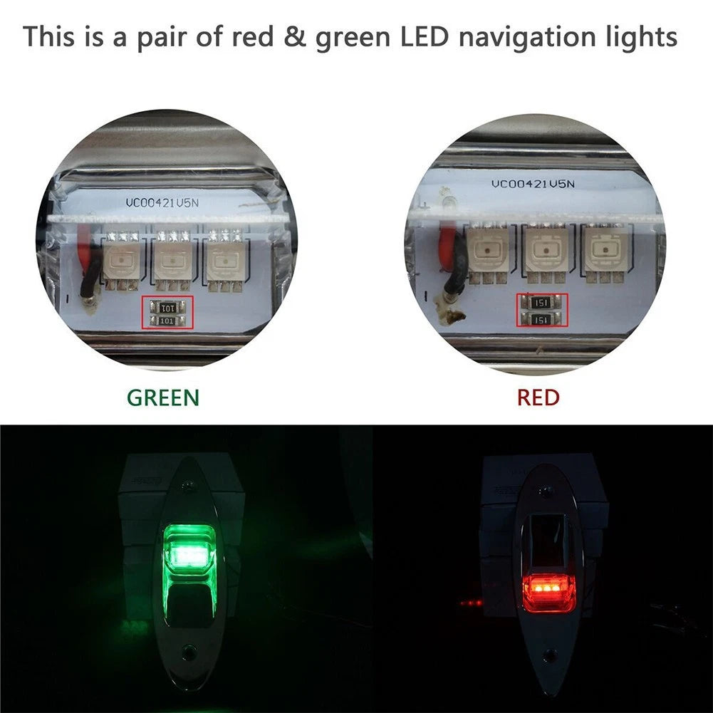 2X LED Navigation Side-Tear Drop Lights for Boat (IP66)