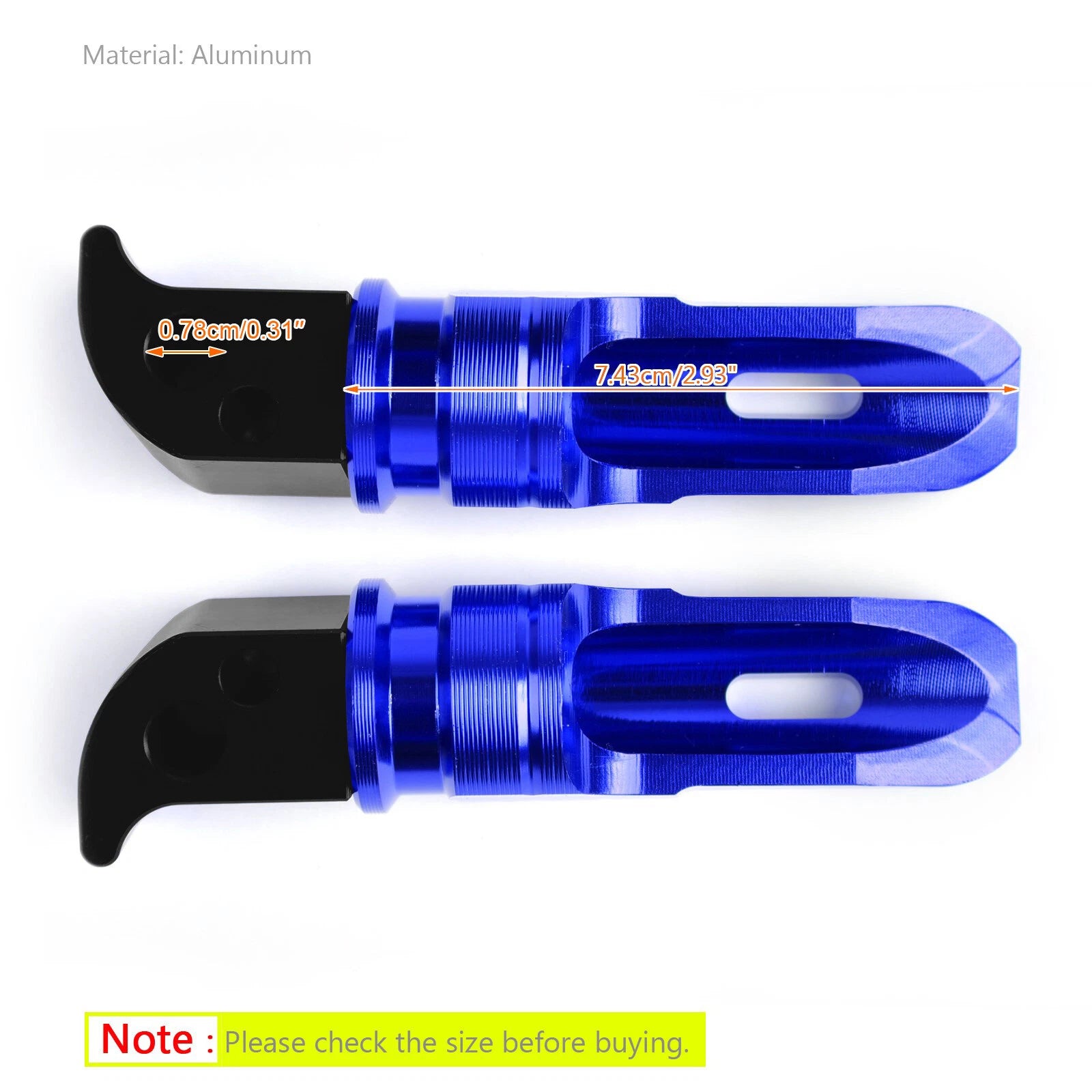 Rear Foot Pegs for Yamaha MT-10, FZ-10, MT-09, FZ-09, MT-07, FZ-07, YZF R3, R25 (2016–2023) - Blue T9