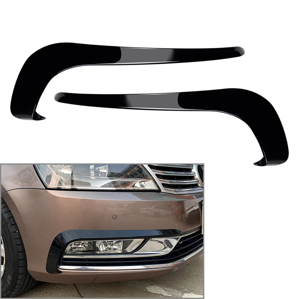 Front Bumper Spoiler Fog Light Trim For VW Passat B7 Sedan Variant 2011-15 Black