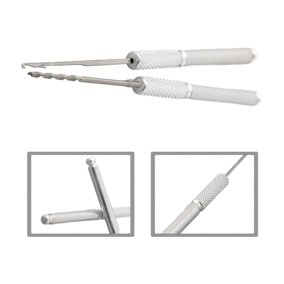 2X Needle Tool Set for Coarse Fishing (Portable, Silver)