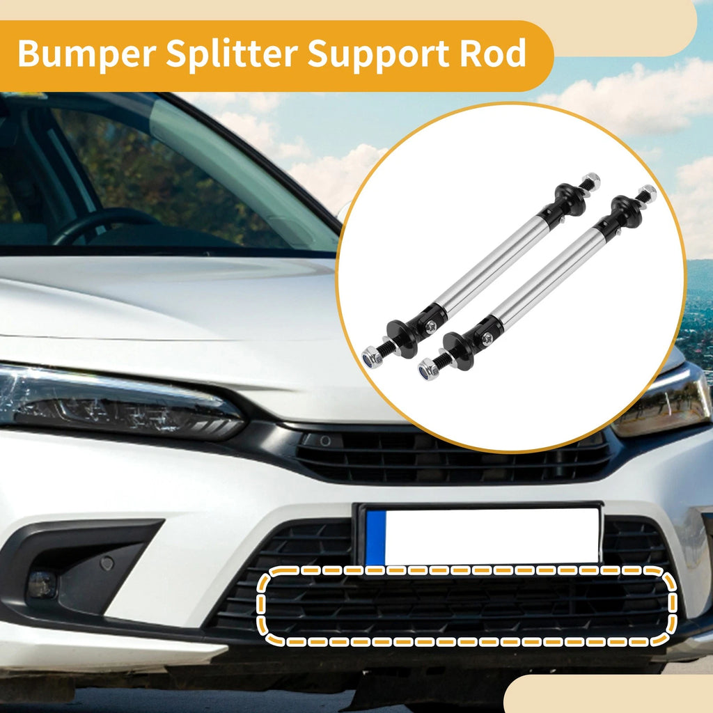 2X Adjustable Front Bumper Lip Splitter Strut for Universal Fit (75mm)